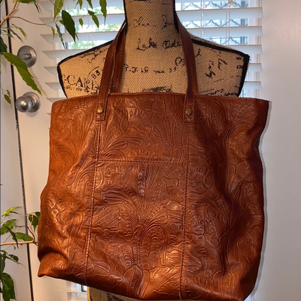 American Leather tote bag large ~15”x14”